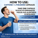 Suplee Caffeine 200mg & L-Theanine 200mg, Focus & Alertness Support, Pre-Workout & Study Aid, 60 Veg Capsules