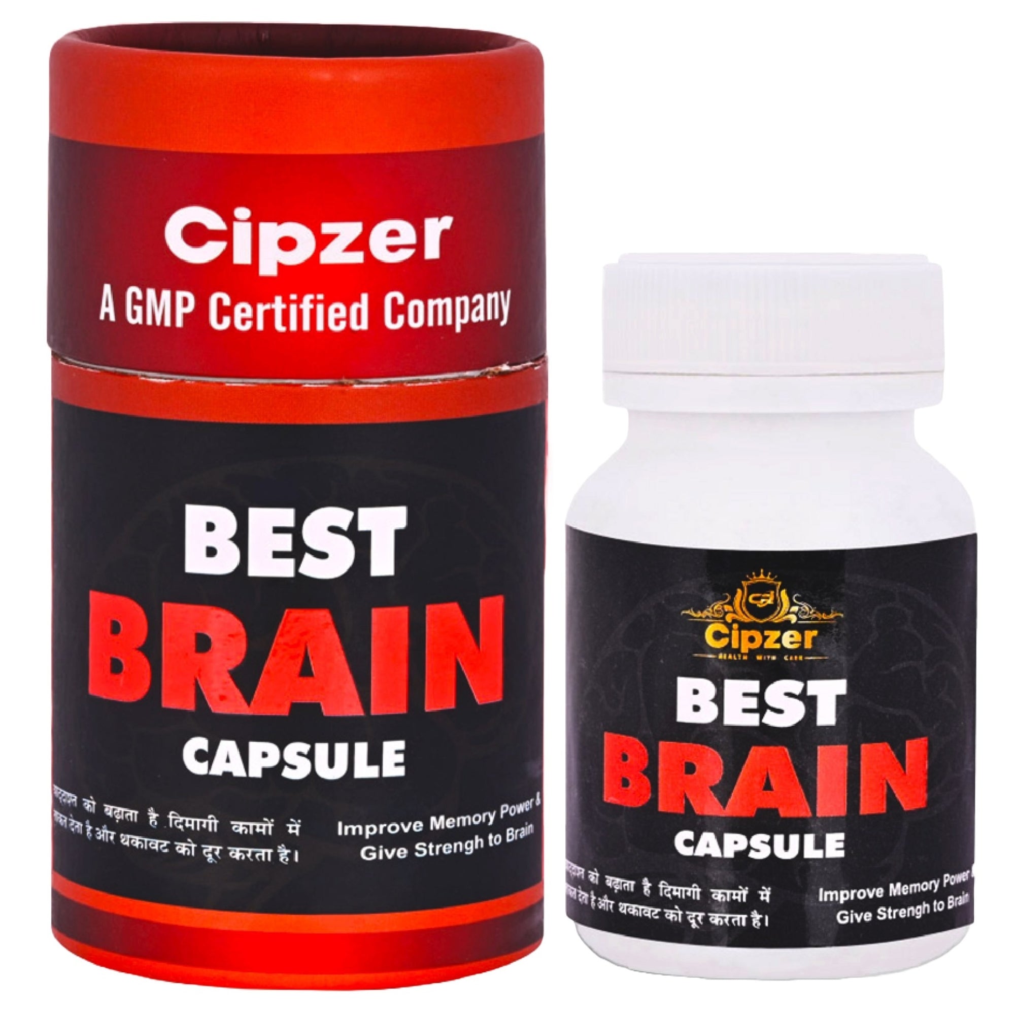 Cipzer Best Brain 60 Capsules | Herbal Memory Booster, Focus, Concentration & Cognitive Support