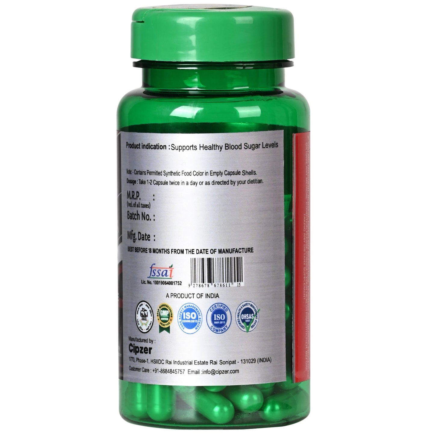 Cipzer Dr. Diabetic Blood Sugar Capsule - 60 Capsules