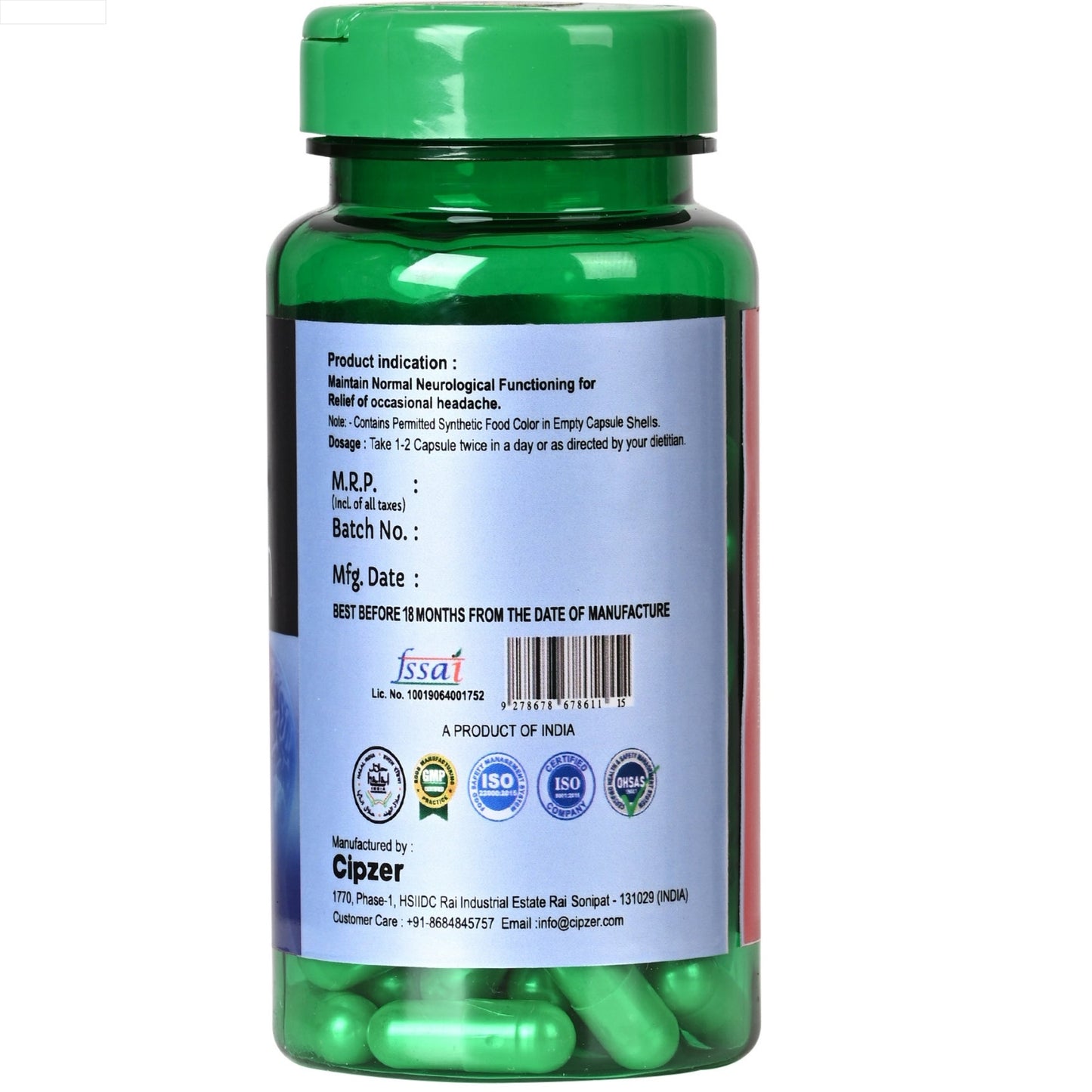 Cipzer Dr Migrain Capsules - 60 Capsules