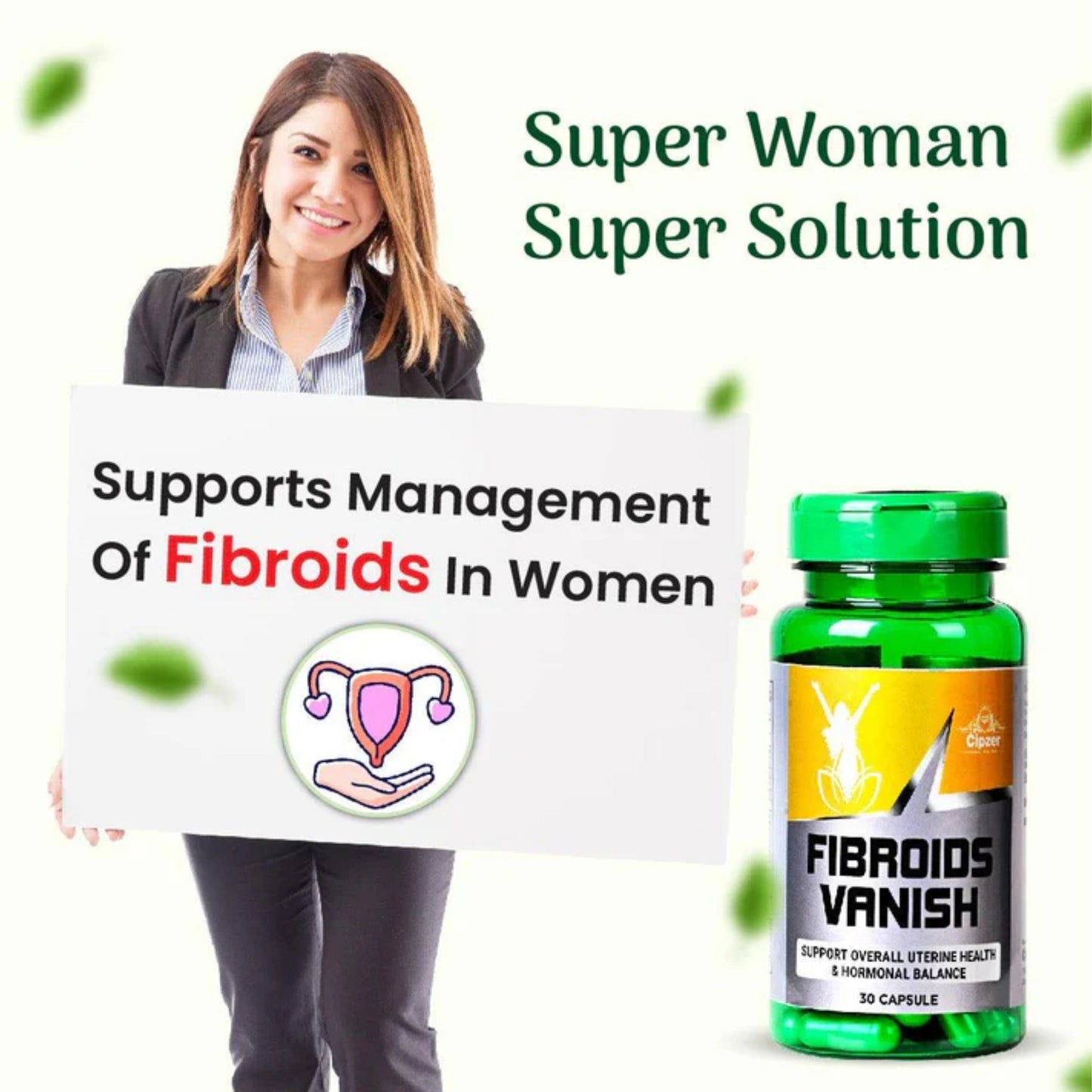 Cipzer Fibroids Vanish 30 Capsules | Natural Herbal Support For Fibroid Relief, Uterine Health & Wellness