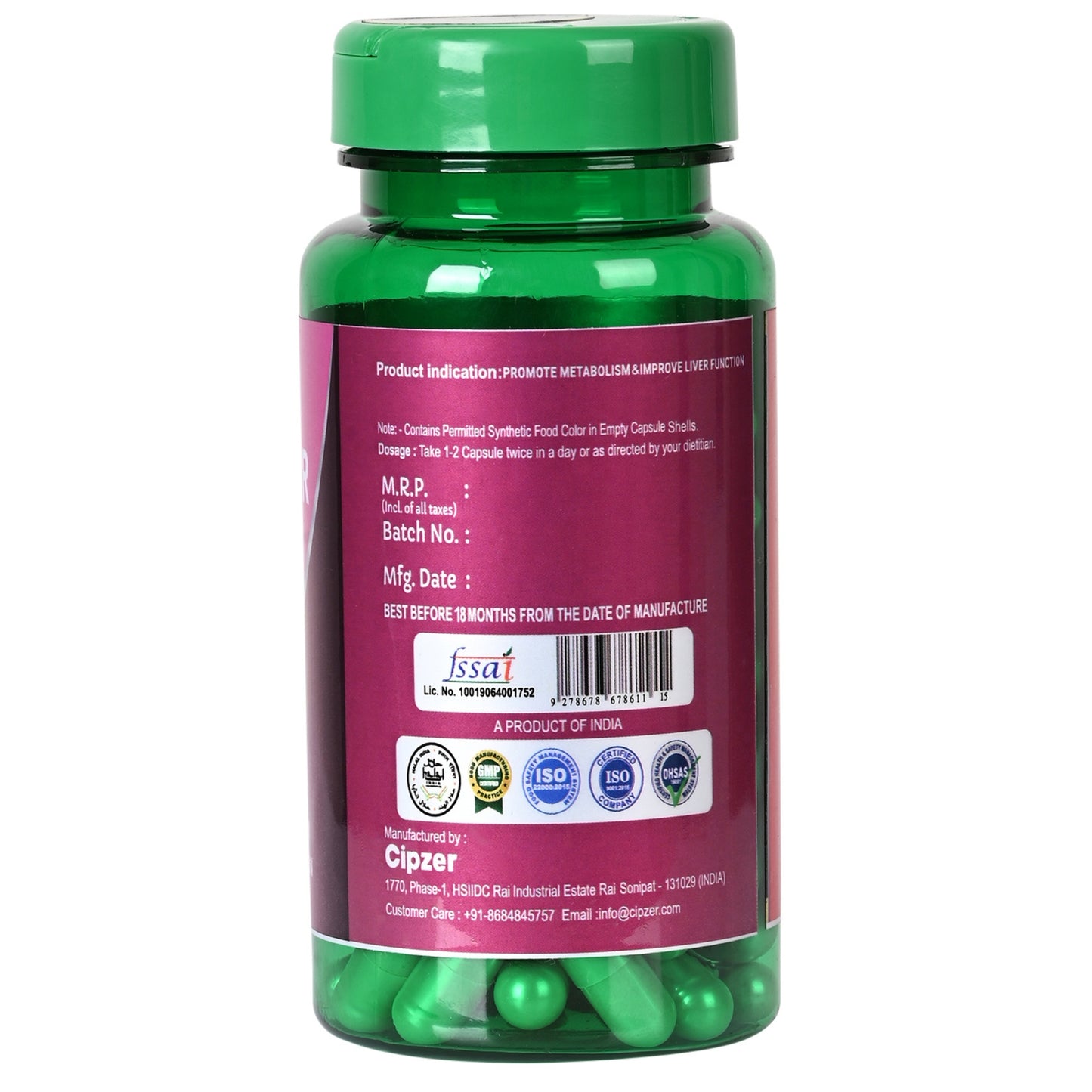 Cipzer Fatty Liver Solution Capsule - 60 Capsules