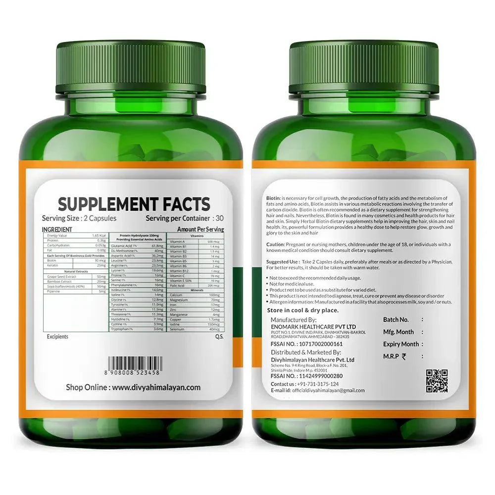 Divya Himalayan Premium Biotin Tablets - 60 Tablets