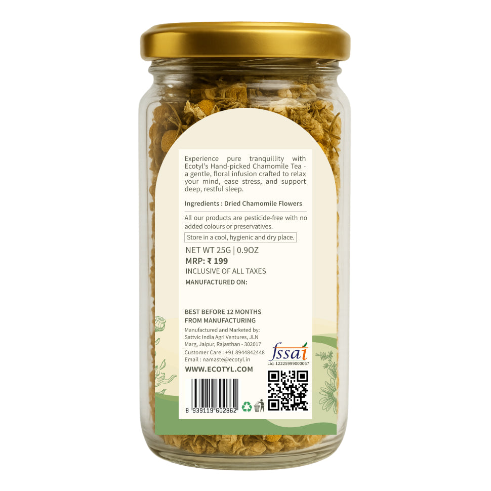 Ecotyl Chamomile Tea | Calming Herbal Tea | Supports Sleep & Relaxation | 25g