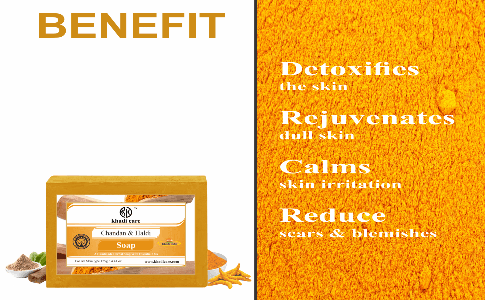 Khadi Care Herbal Chandan Haldi Soap - 125g