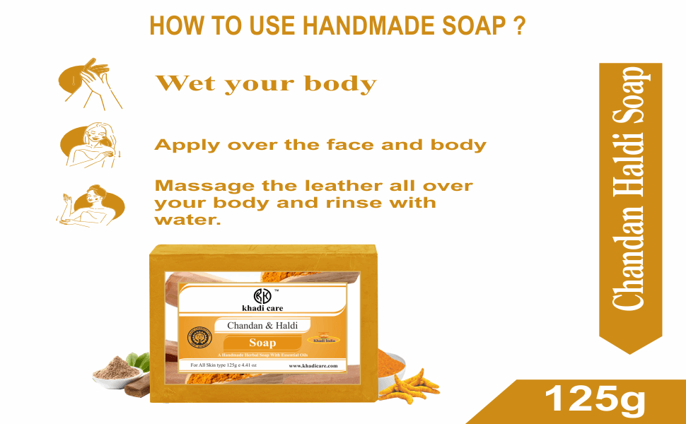 Khadi Care Herbal Chandan Haldi Soap - 125g