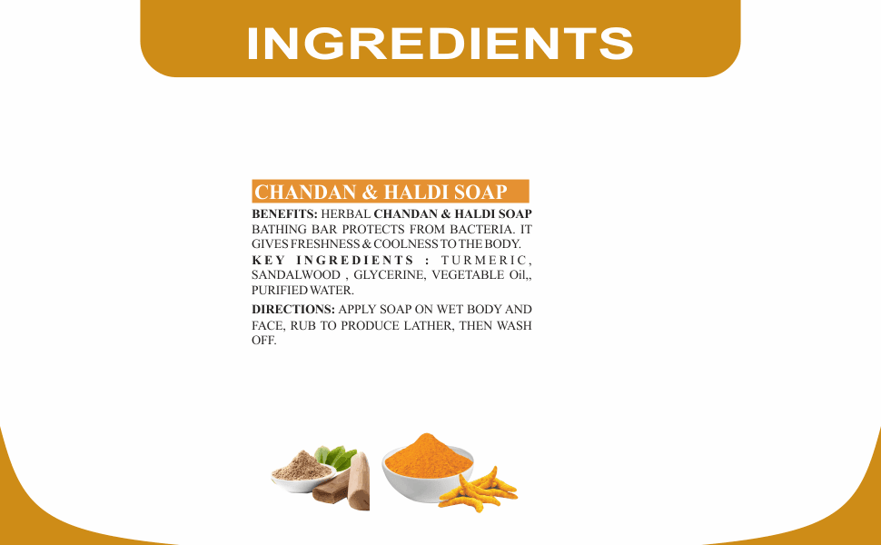 Khadi Care Herbal Chandan Haldi Soap - 125g