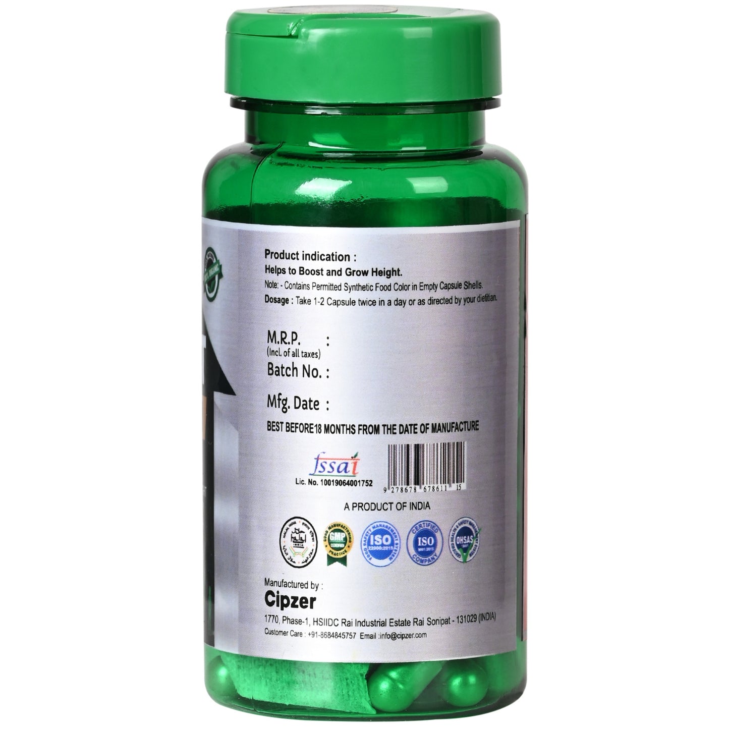 Cipzer Height Growth Maximizer Capsule - 60 Capsules