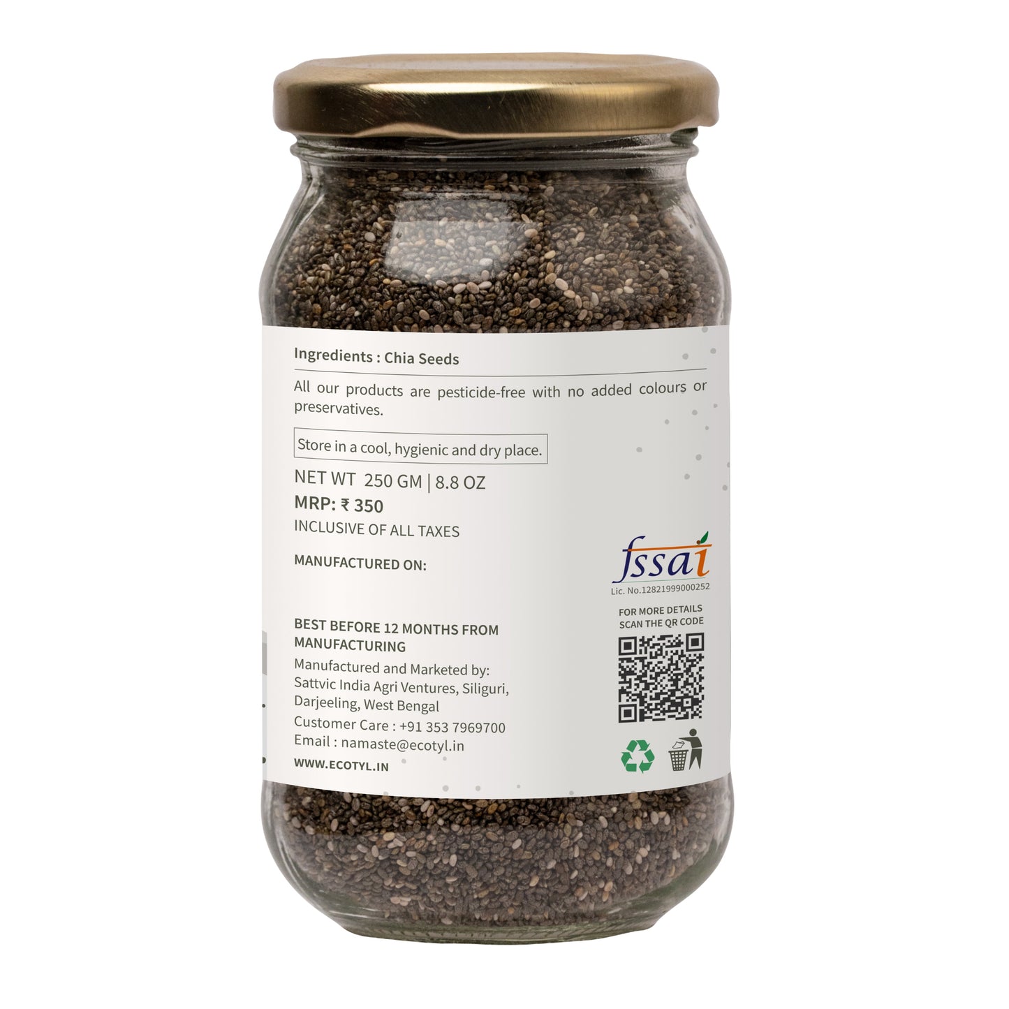 Ecotyl Chia Seeds - 250gm