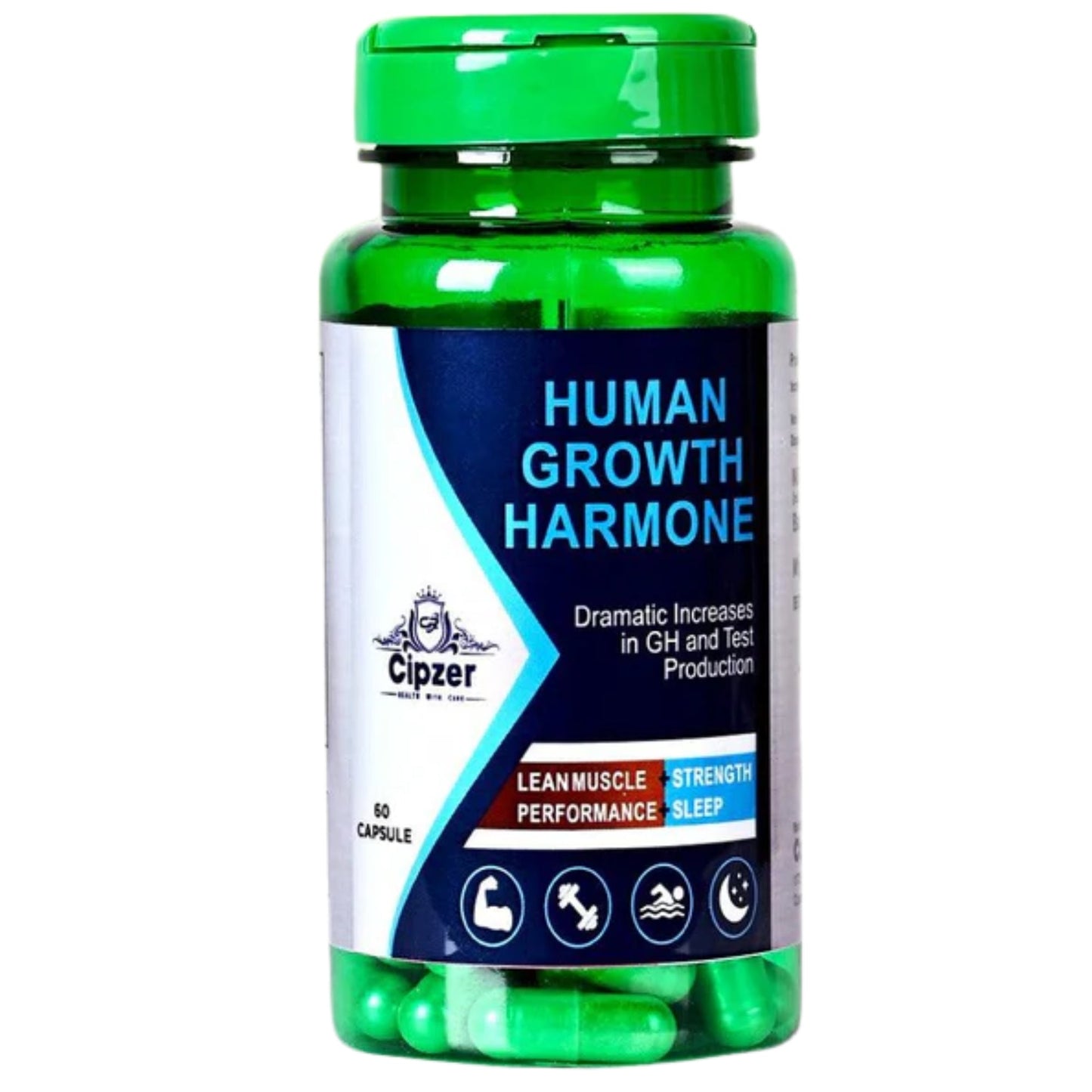 Cipzer Human Growth Hormone 60 Capsules | Herbal HGH Support for Height, Muscle Growth & Vitality