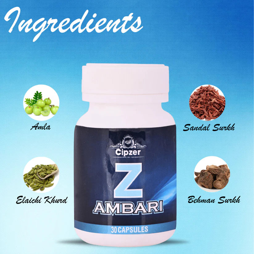 Cipzer Z Ambari Capsules - 30 Capsules | Kidney Stones, Gallbladder Cleanse, Urinary & Kidney Health Support