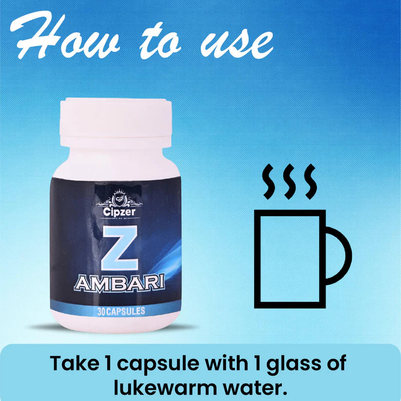 Cipzer Z Ambari Capsules - 30 Capsules | Kidney Stones, Gallbladder Cleanse, Urinary & Kidney Health Support