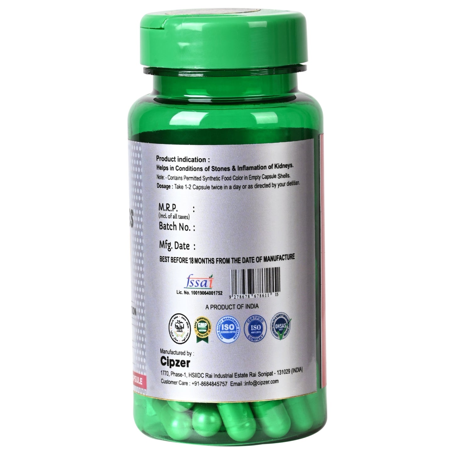 Cipzer Kidney Wellness Capsule - 60 Capsules