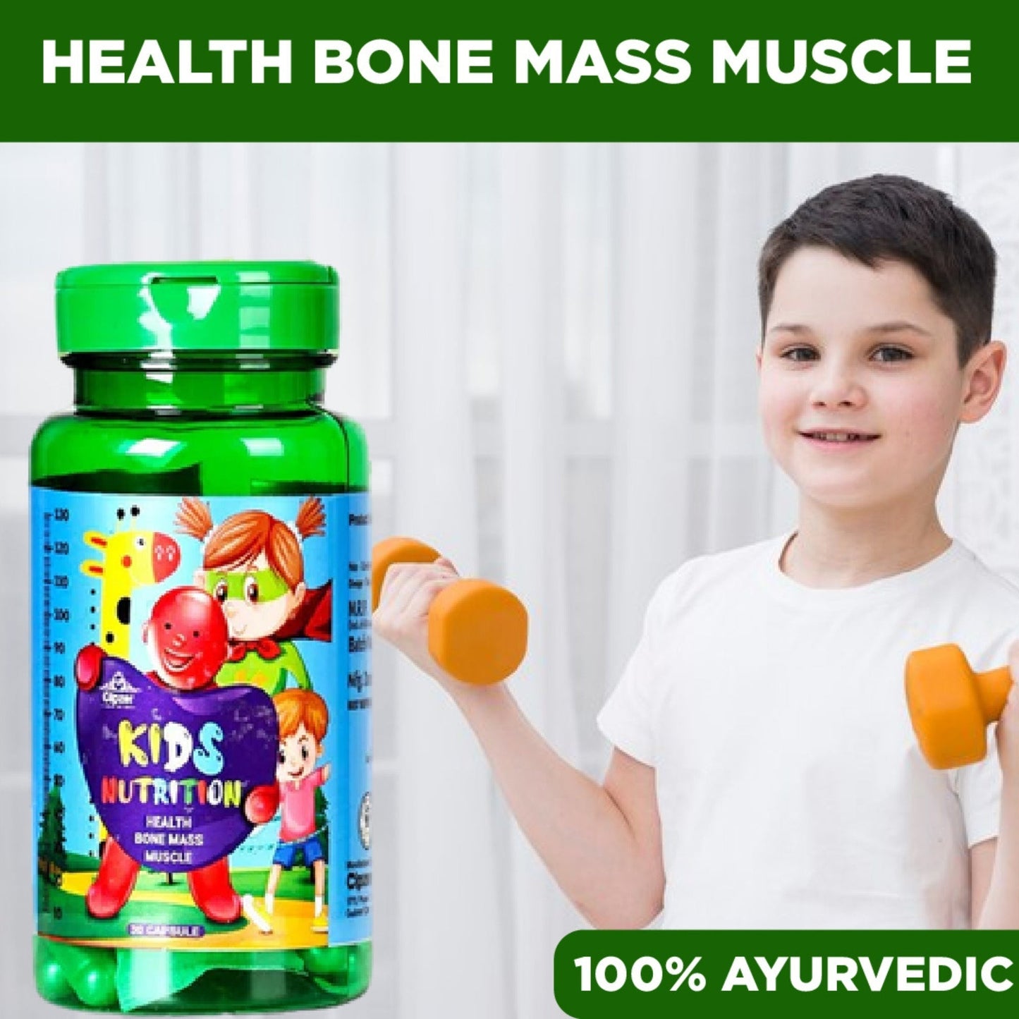 Cipzer Kids Nutrition Food 30 Capsules | Daily Herbal Nutrition for Growth, Immunity & Brain Health