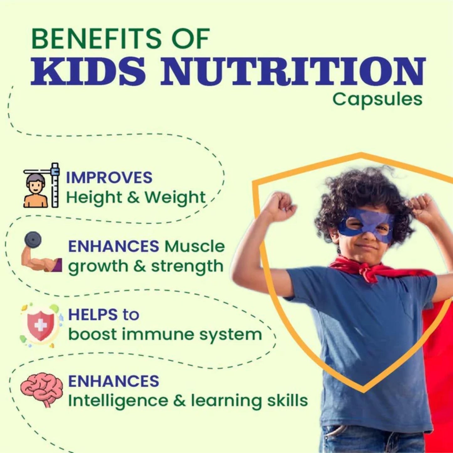 Cipzer Kids Nutrition Food 30 Capsules | Daily Herbal Nutrition for Growth, Immunity & Brain Health