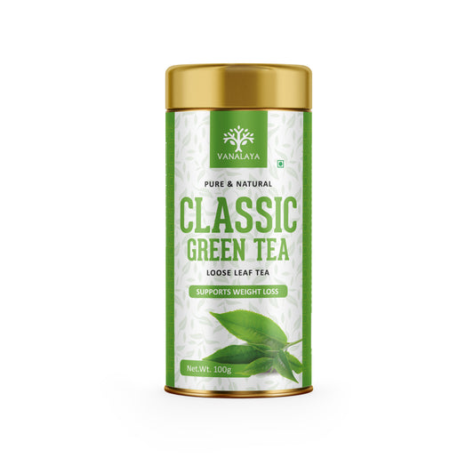 Vanalaya Classic Green Tea For Weight Loss Loose Leaf Green Tea - 100gm