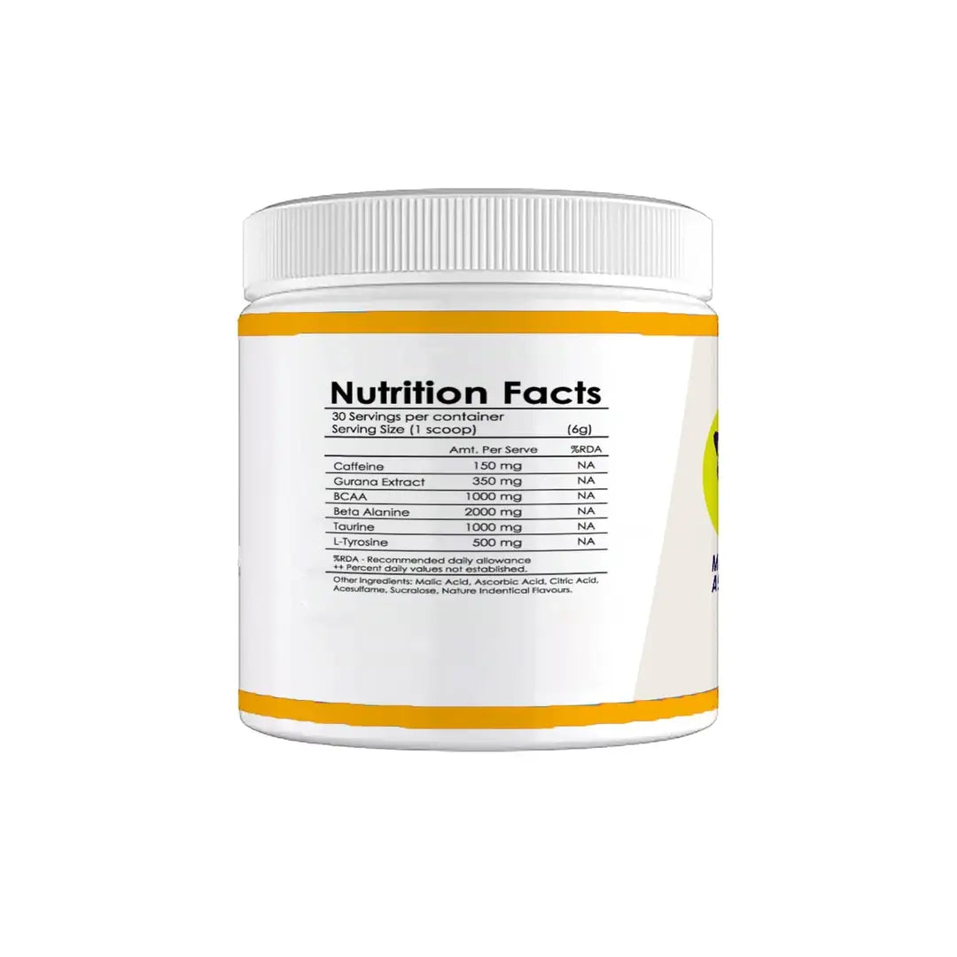 Muscle Asylum Pre-Workout Powder With Genuine Lab Reports | Boosts Energy & Endurance | Improves Focus | Revs Up Recovery | 1g BCAA|3g Beta-Alanine|with 1.5g Caffeine