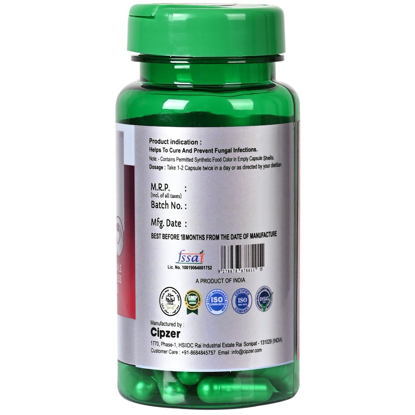 Cipzer Nail Fungus 60 Capsules | Herbal Remedy For Nail Infection, Itching, Cracks & Strong Nails