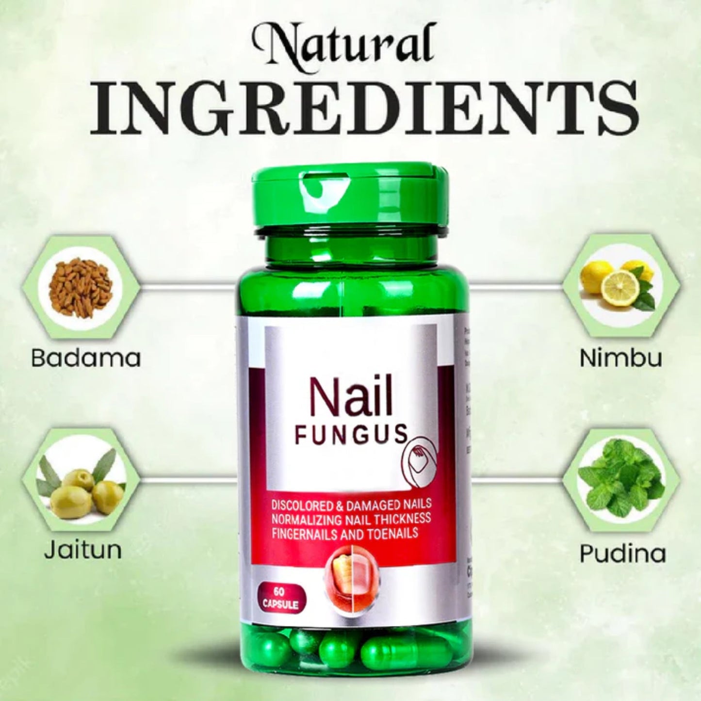 Cipzer Nail Fungus 60 Capsules | Herbal Remedy For Nail Infection, Itching, Cracks & Strong Nails