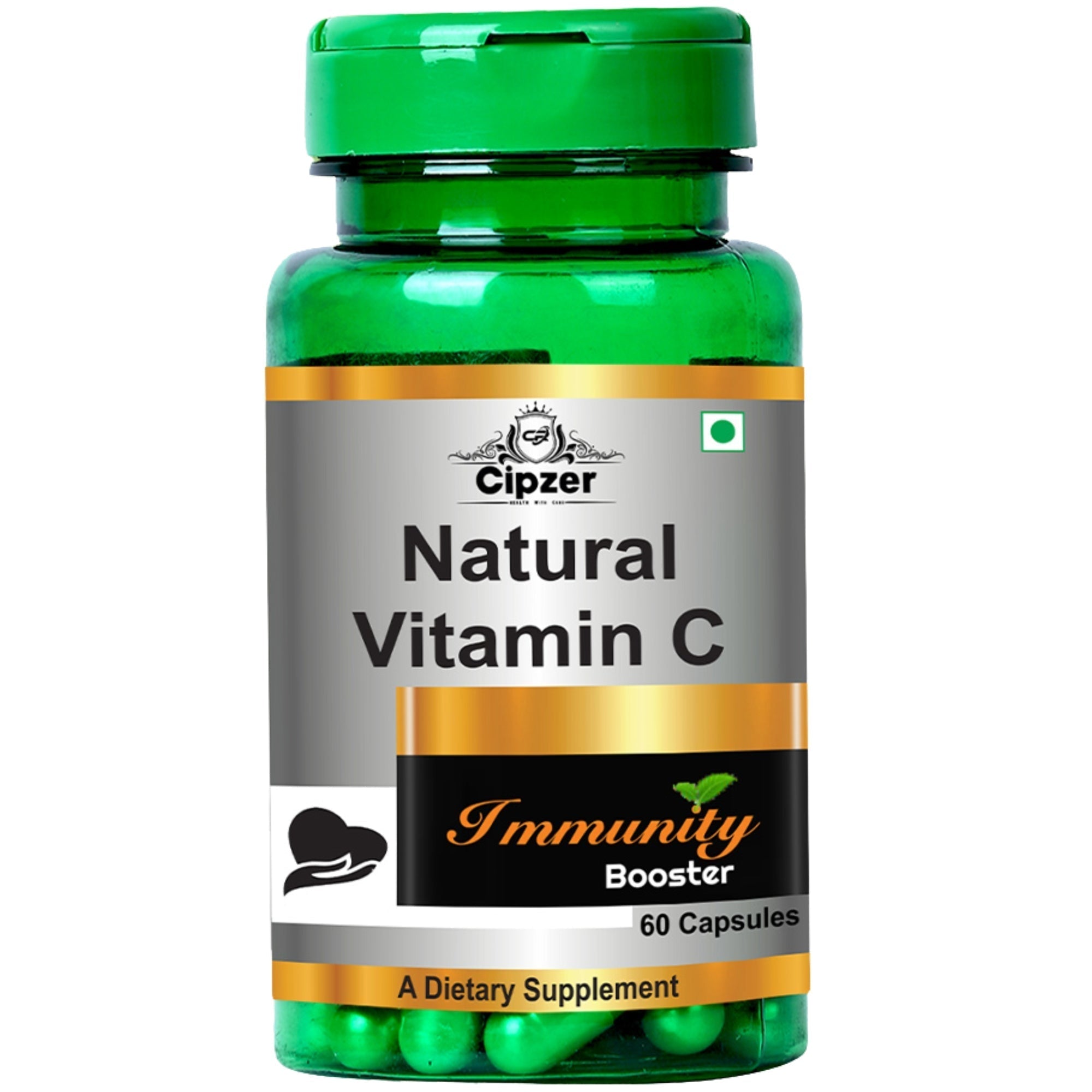 Cipzer Natural Vitamin C Capsule | Boosts Immunity, Skin Health & Joint Support Capsule - 30 Capsules