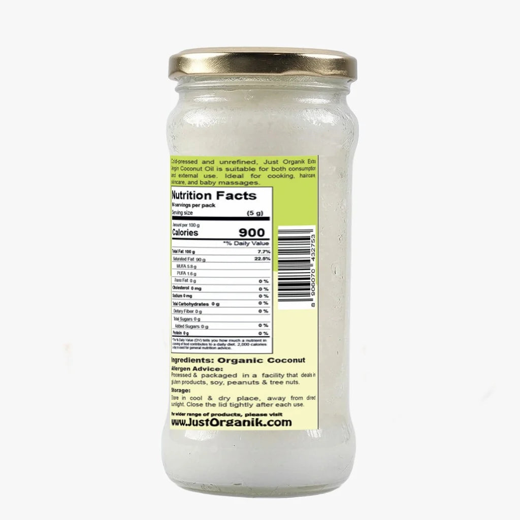 Just Organik Organic Extra Virgin Coconut Oil -350ML