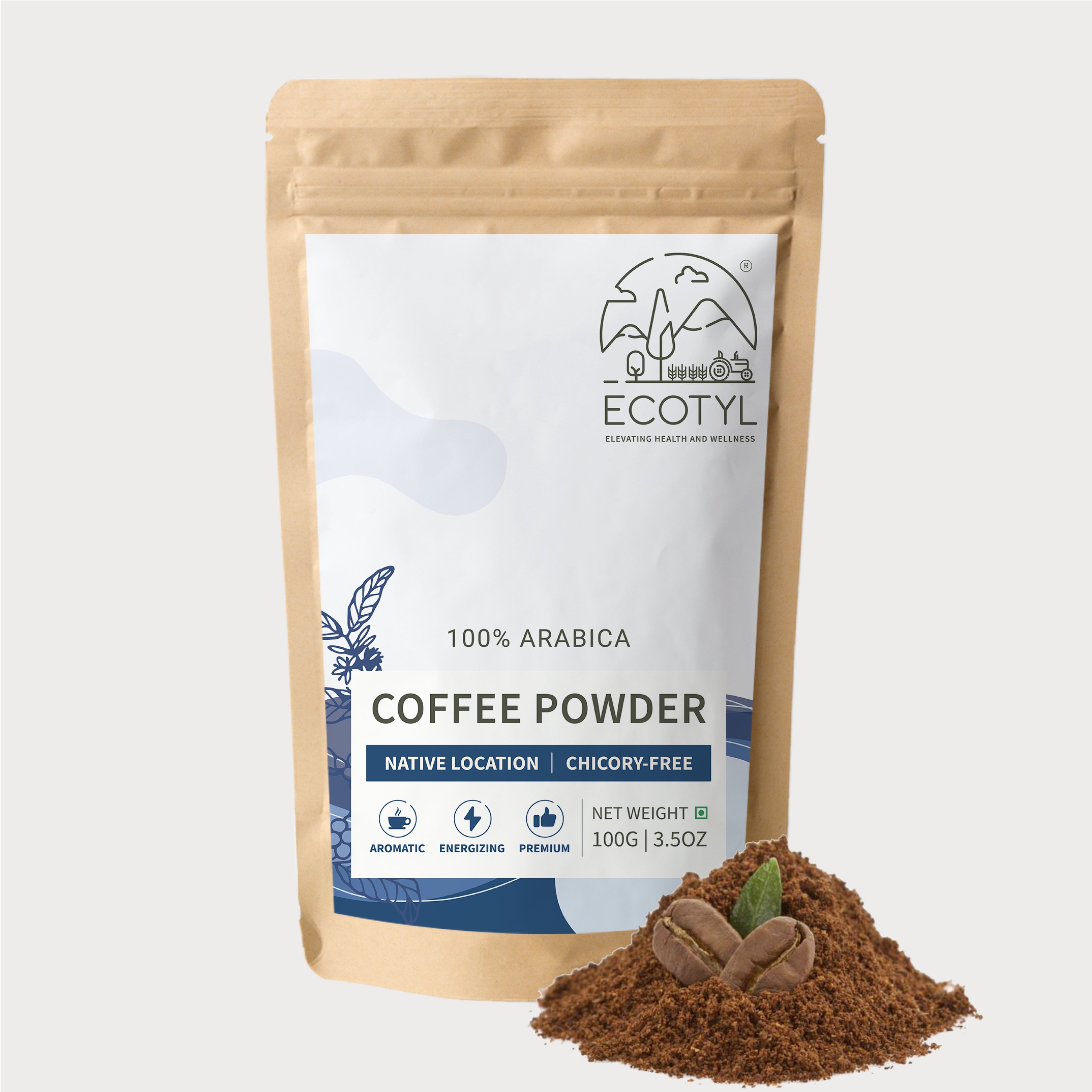 Ecotyl Coffee Powder | 100% Arabica | Strong Flavour & Rich Aroma - 100gm