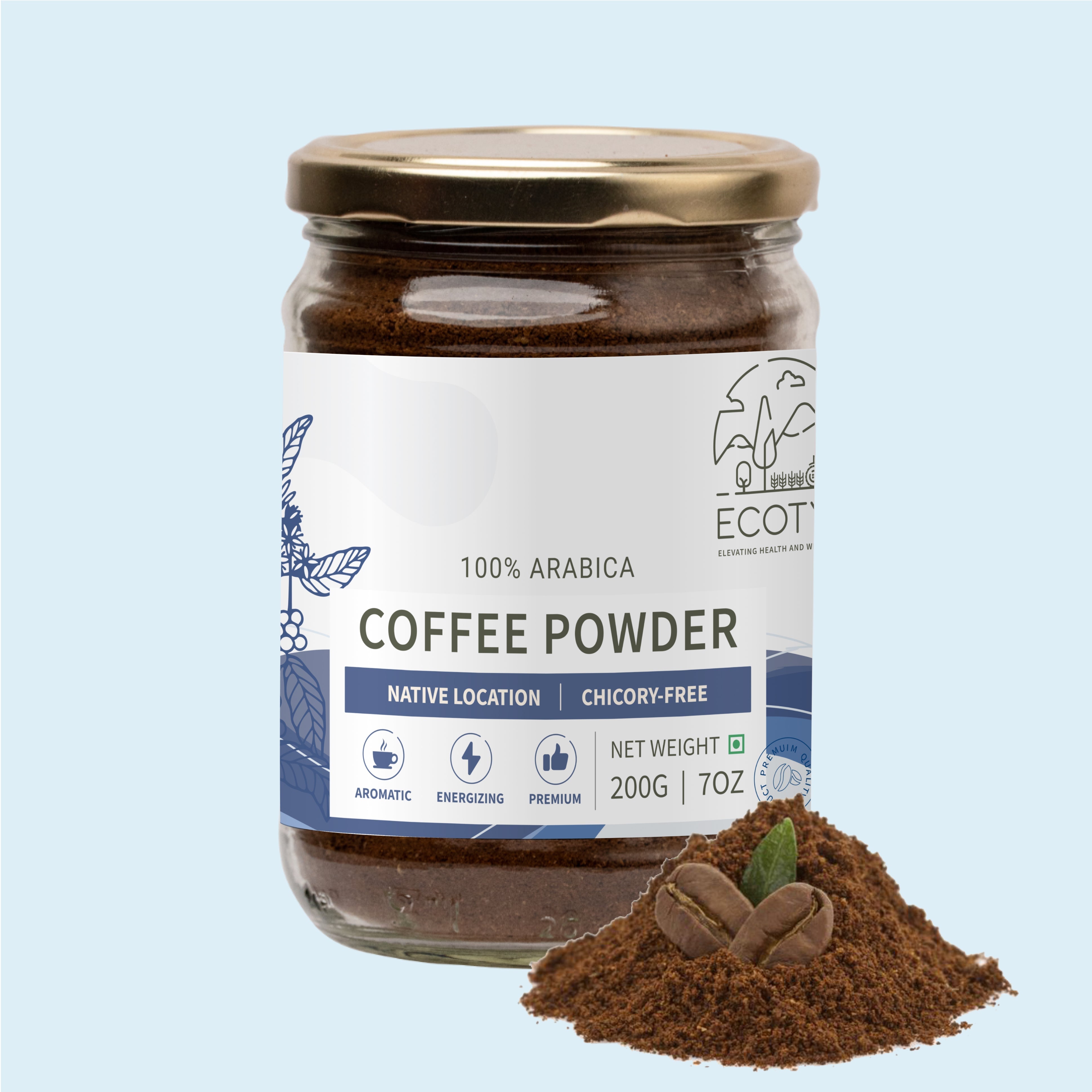 Ecotyl Coffee Powder | 100% Arabica | Strong Flavour & Rich Aroma - 200gm