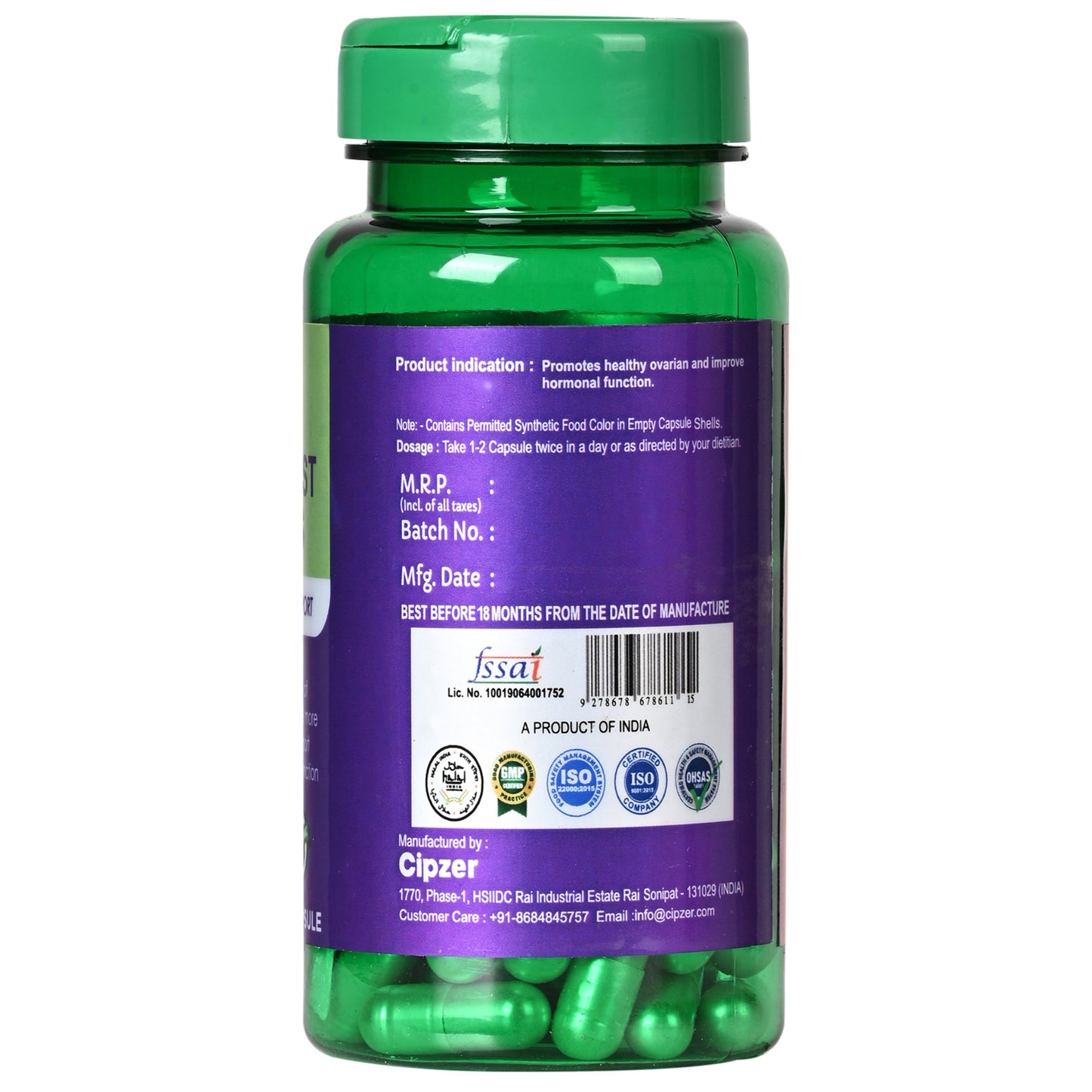 Cipzer Ovarian Cyst Wellness Capsule - 60 Capsules