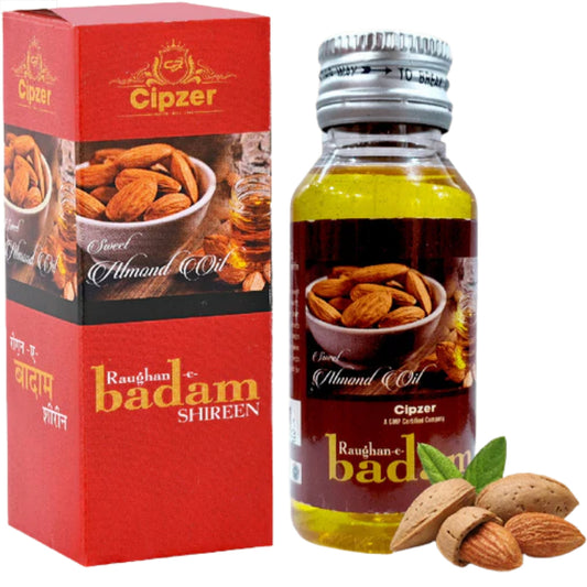 Cipzer Raughan-e-Badam Shireen - 50ml | Pure Almond Oil for Memory, Heart, Skin, Hair & Digestion