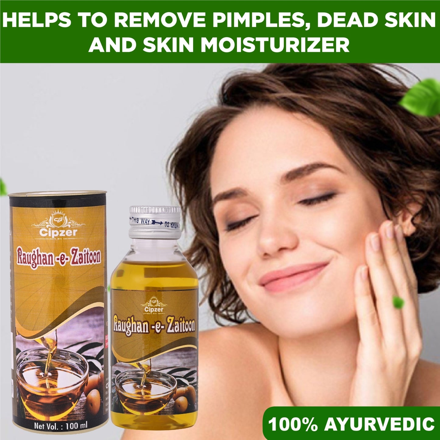 Cipzer Raughan-E-Zaitoon (Olive Oil) for Anti-Aging Skin Repair - 50ml