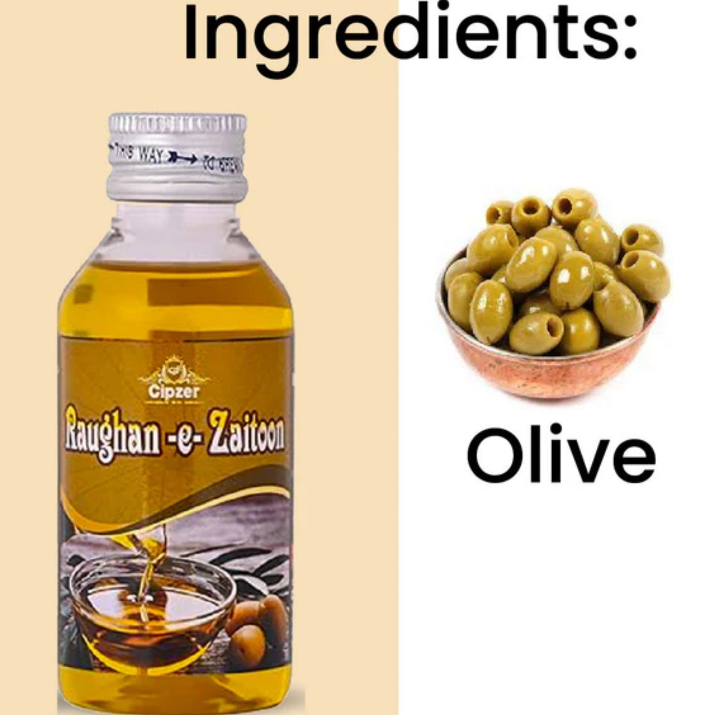 Cipzer Raughan-E-Zaitoon (Olive Oil) for Anti-Aging Skin Repair - 50ml