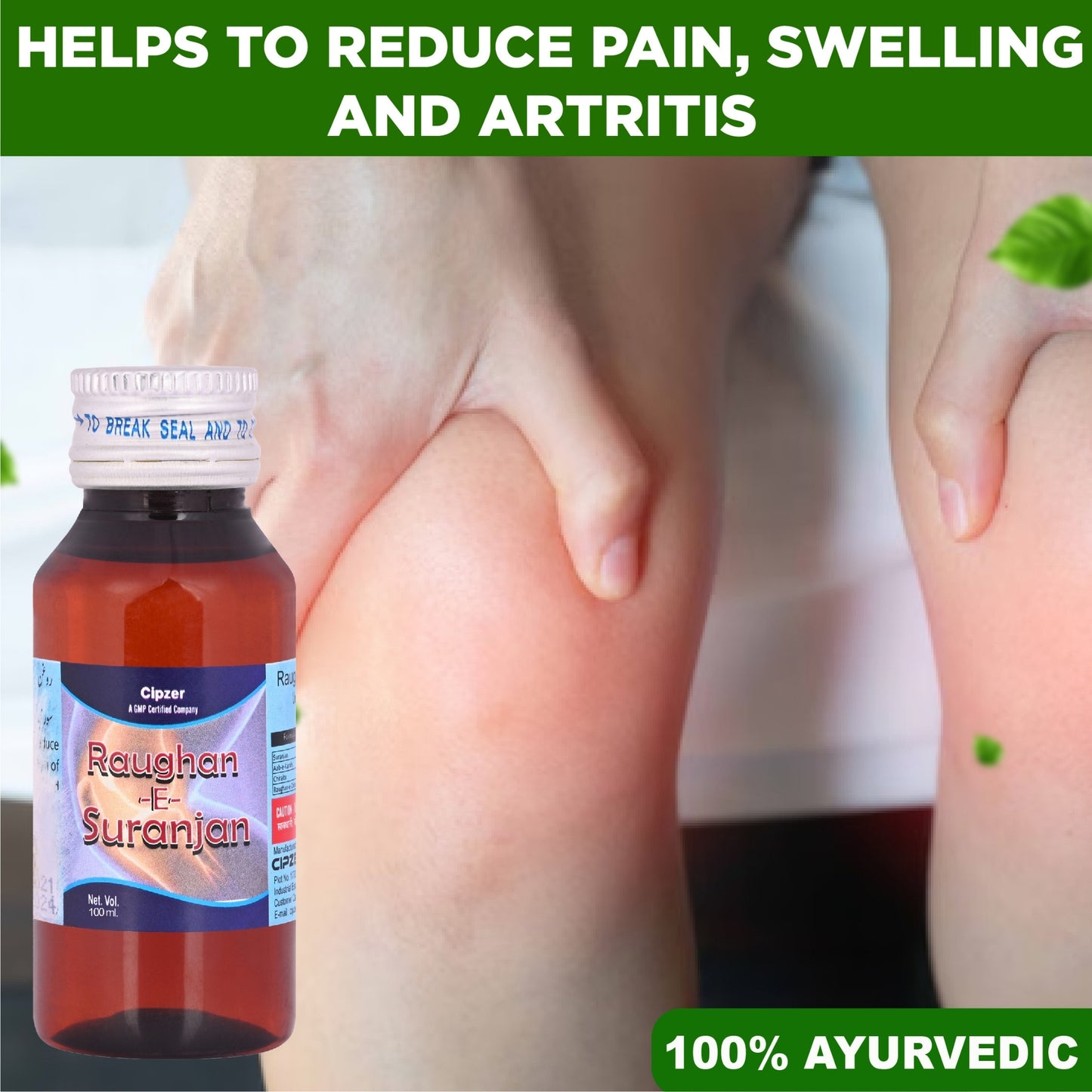 Cipzer Raughan-E-Suranjan - 50ml | Herbal Oil for Joint Pain, Swelling, Arthritis & Muscular Relief