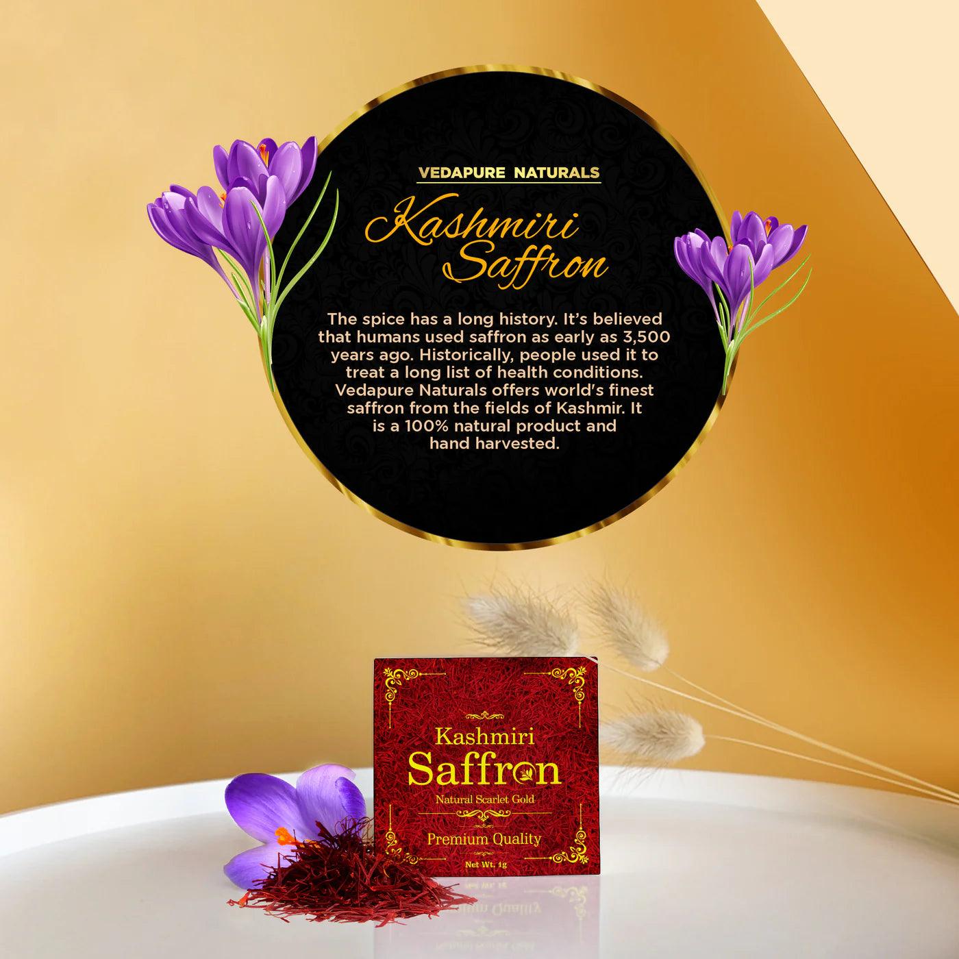 Vedapure Pure ayurvedic A++Grade Kashmiri Saffron/Kashmiri Kesar 1 GM