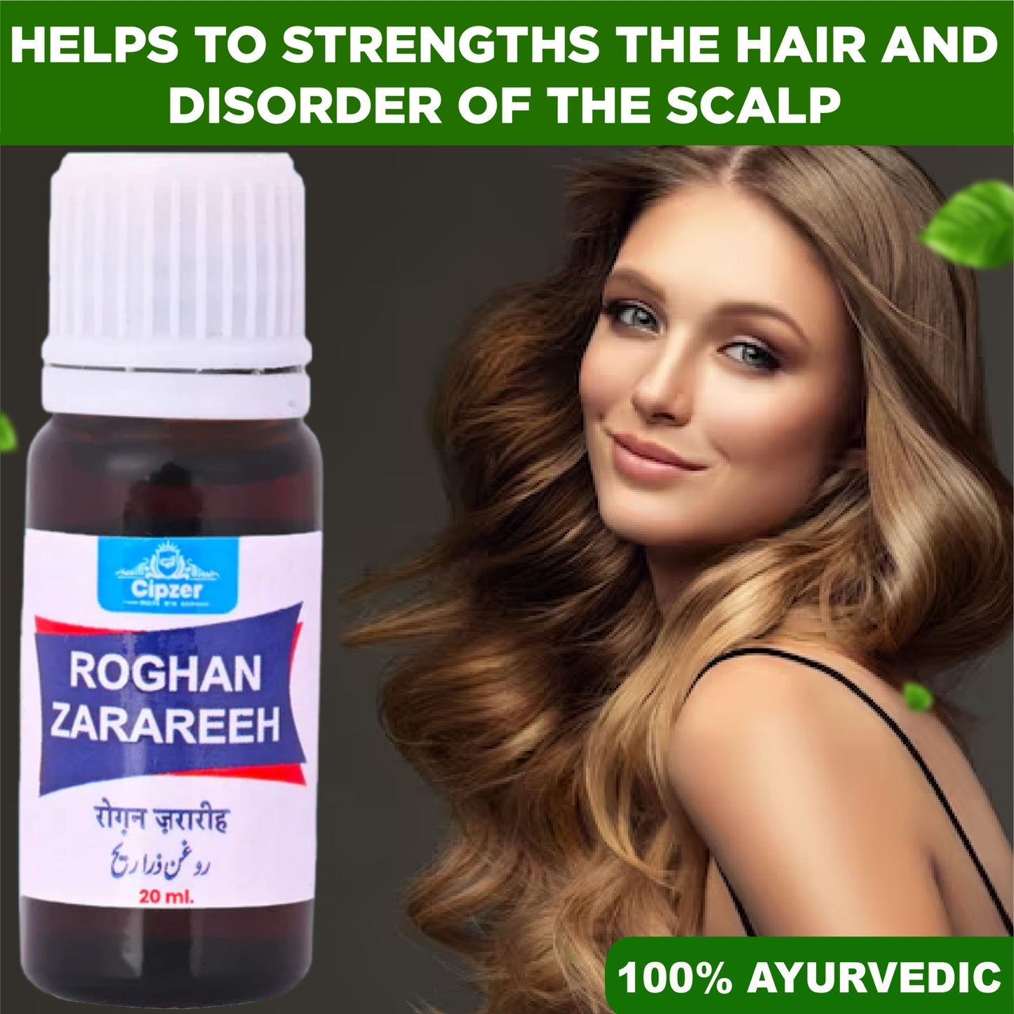 Cipzer Roghan Zarareeh - 20ml | Herbal Unani Oil for Hair Growth, Dandruff, Scalp Health & Strength