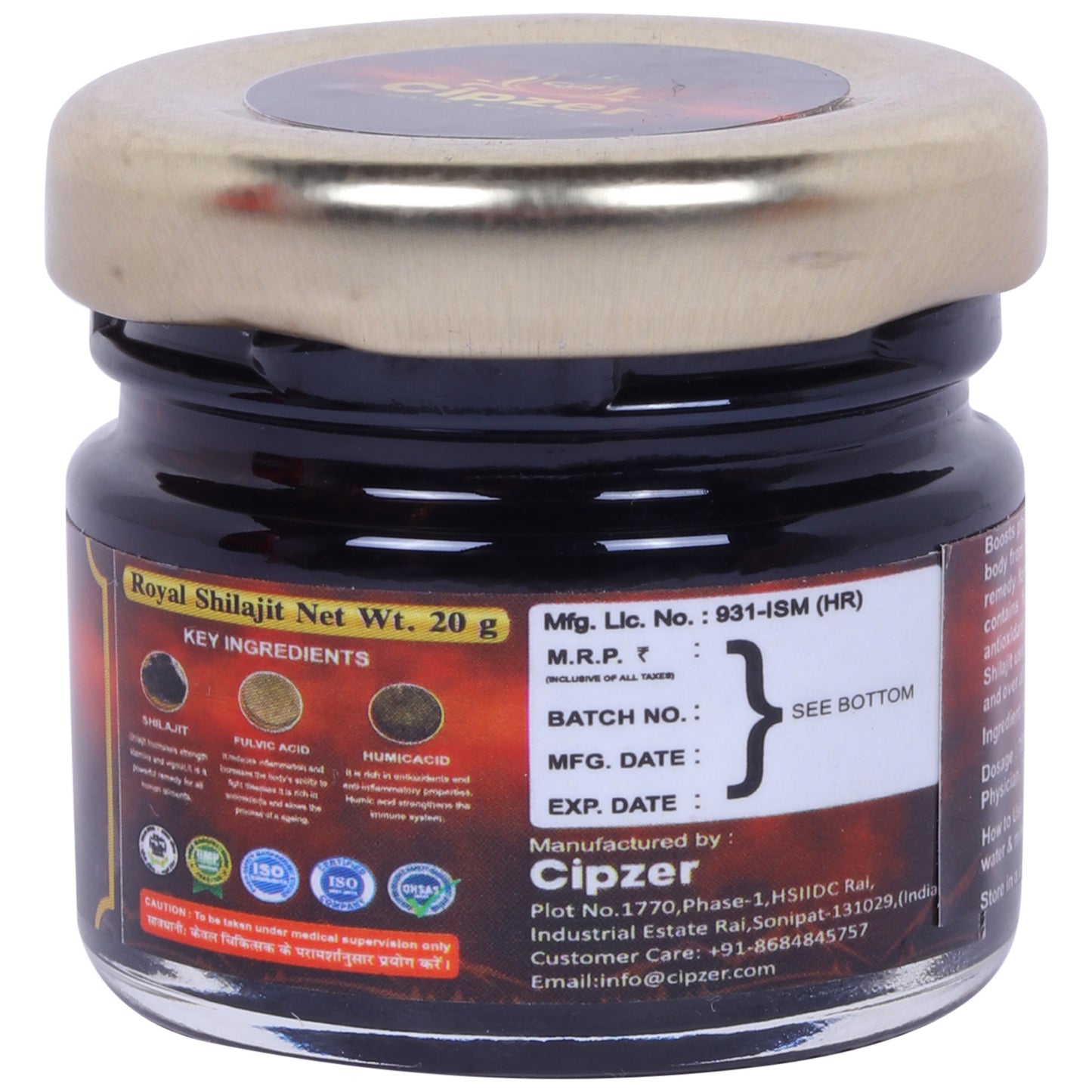 Cipzer Royal Himalayan Shilajit Resin Rich In Fulvic Acid For Stamina,Power,Vitality & Vigour 20g