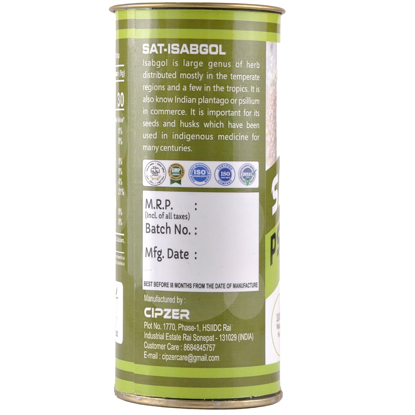 Cipzer Sat Isabgol Psyllium Husk Powder 50gm | Natural Digestion Support, Constipation Relief & Gut Health Booster