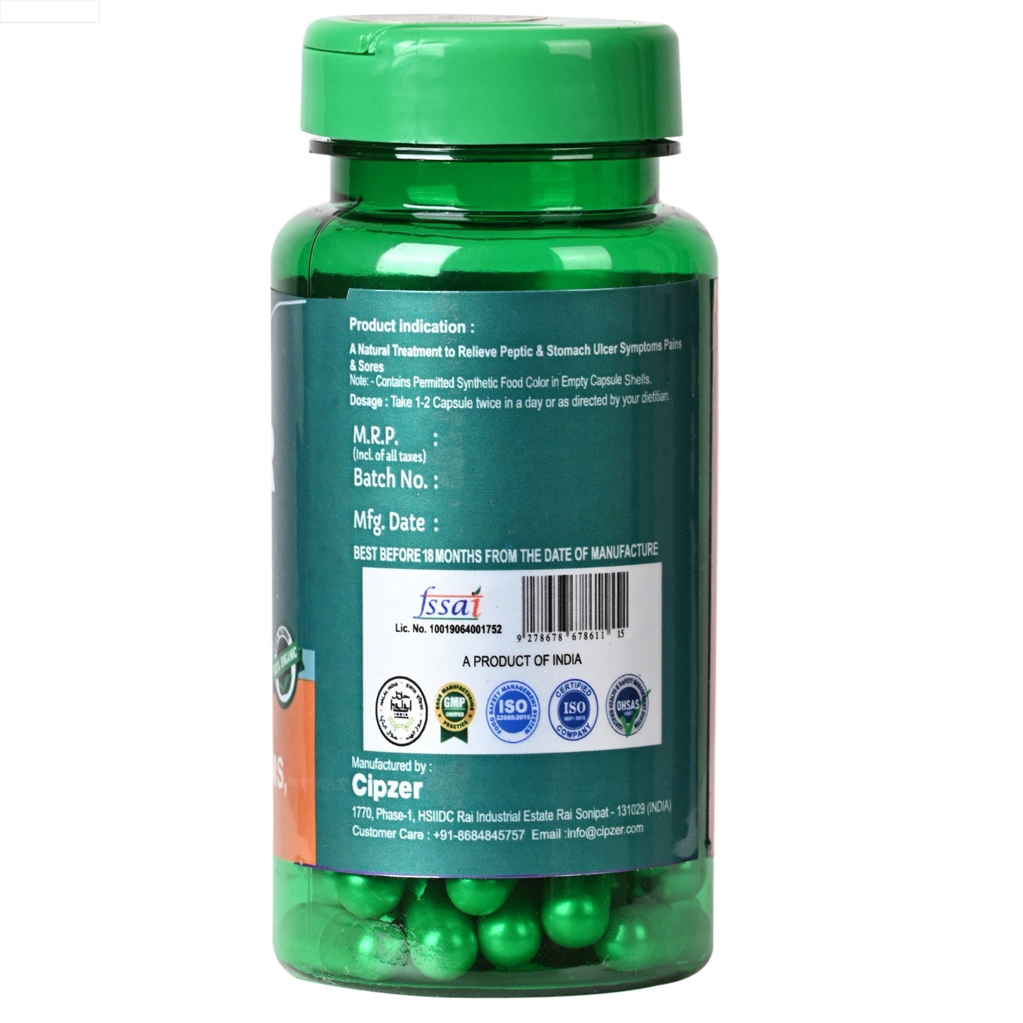Cipzer Ulcer Care Capsule - 60 Capsules
