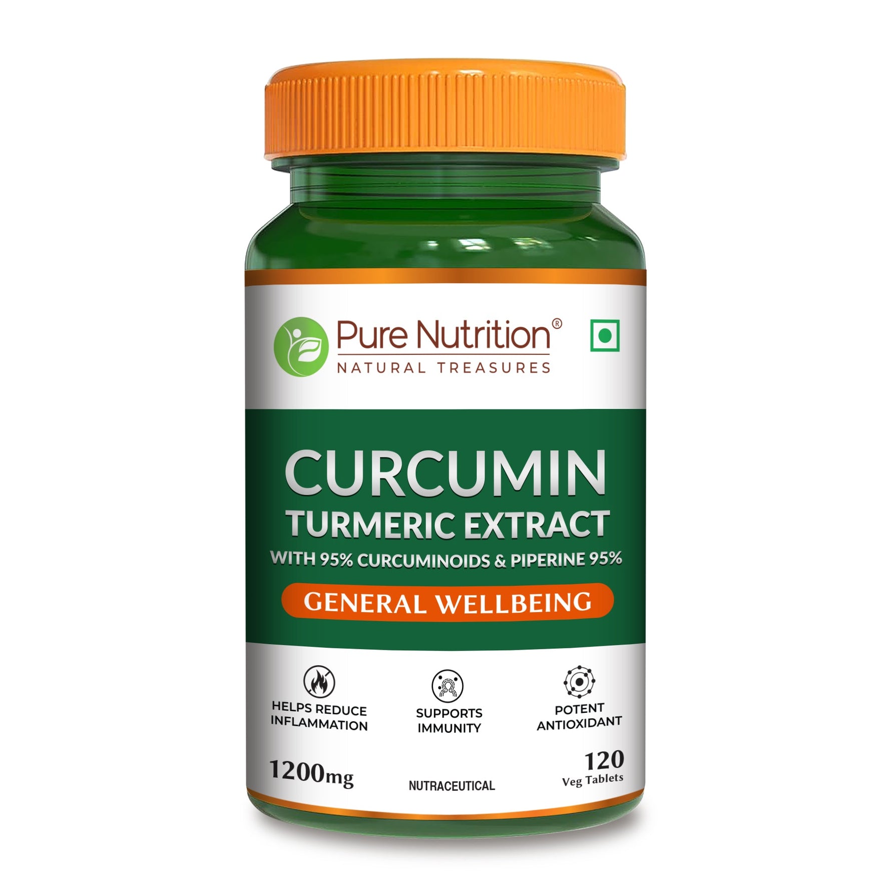 Pure Nutrition Curcumin Turmeric Extract 1200mg Veg Tablet - 120 Tablets