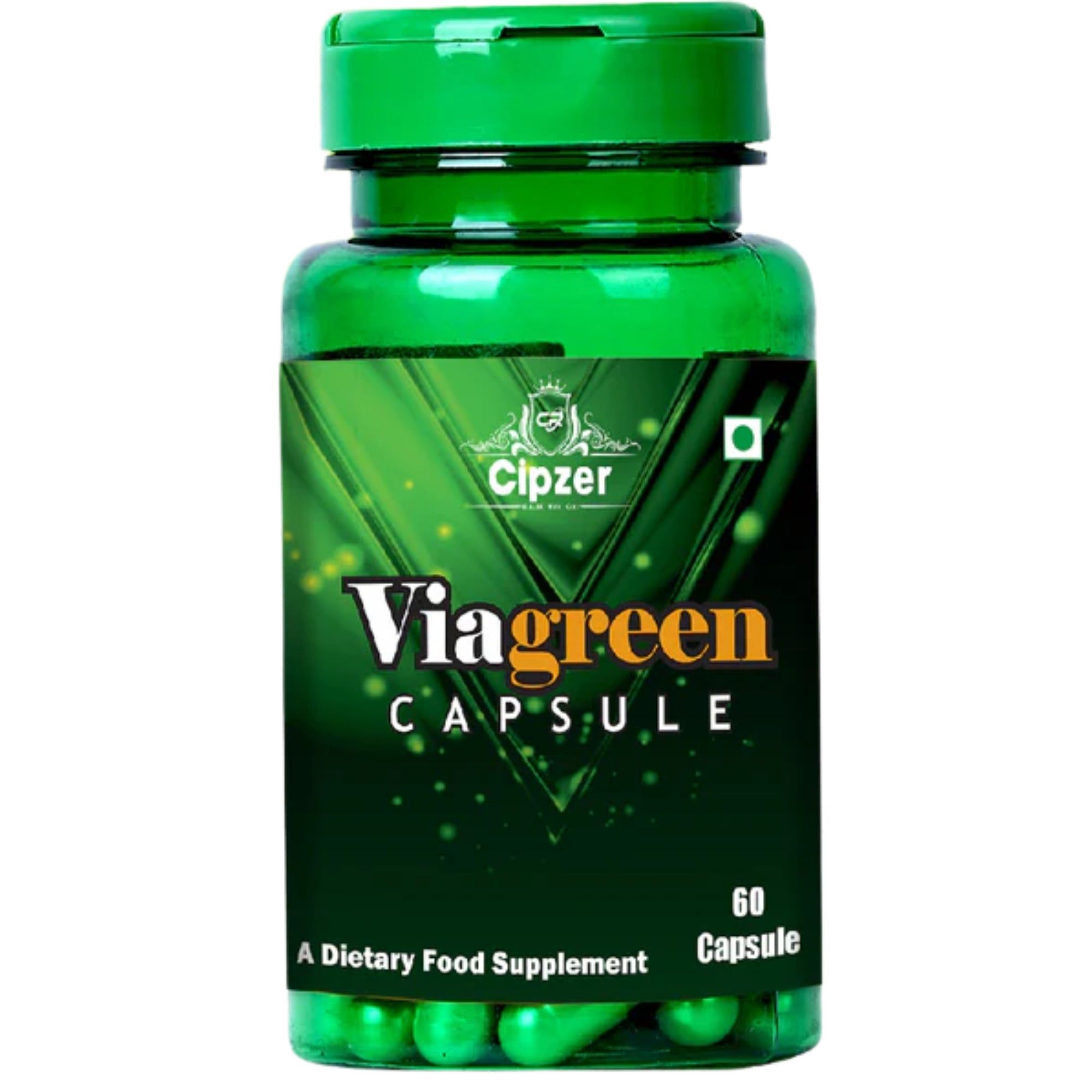 Cipzer Viagreen Capsules - Natural Vigor, Endurance & Male Vitality (60 Capsules)