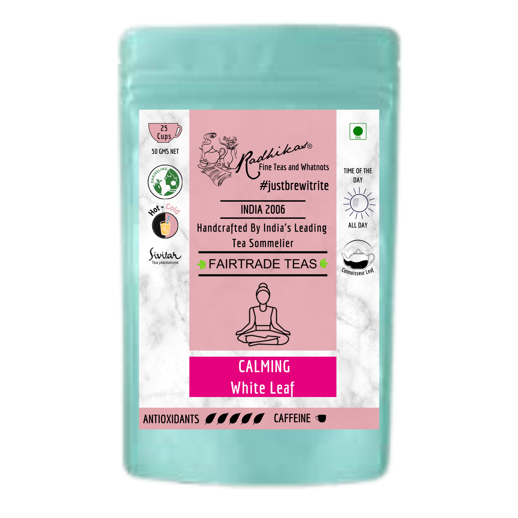 Radhikas Fine Teas Calming White Leaf - 50 gm