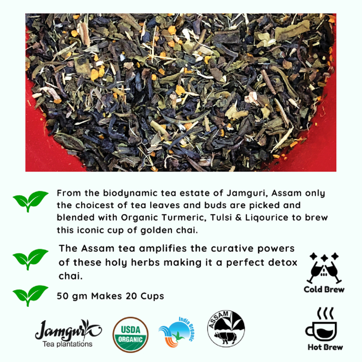 Radhikas Fine Teas Cancer Turmeric Tulsi Liquorice Tea - 100gm
