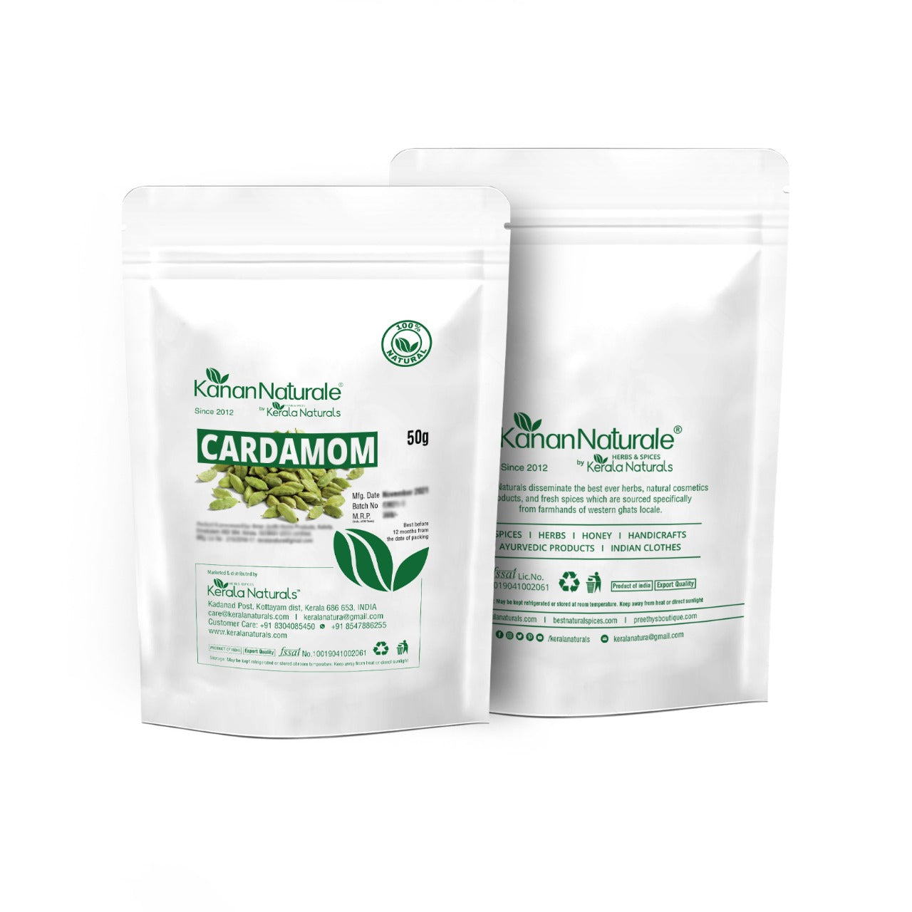 Kerala Naturals Cardamom 50g