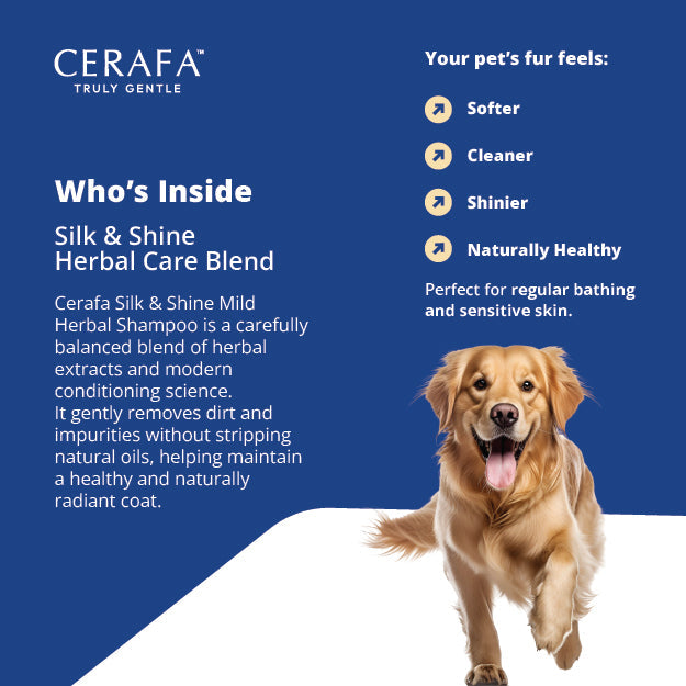 Cerafa Truly Gentle Silk & Shine Mild Herbal Shampoo for Pets – 250 ml