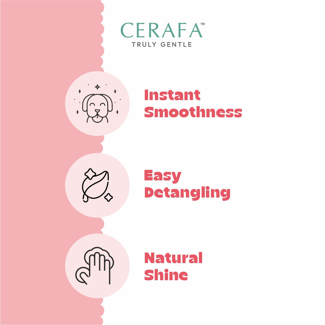 Cerafa Fur Conditioning Spray for Pets | Leave-On Detangling & Coat Smoothing Spray | Helps Reduce Tangles & Enhance Shine