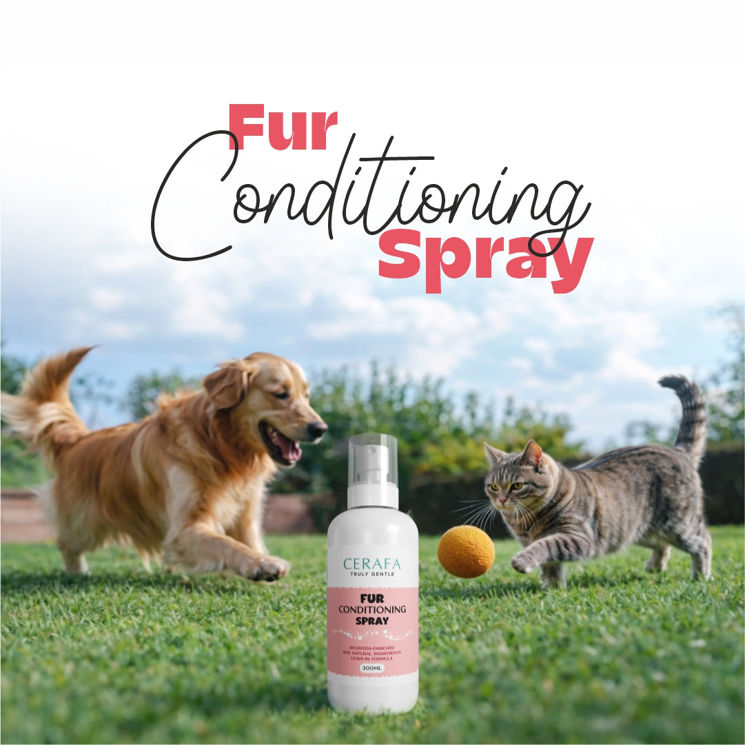 Cerafa Fur Conditioning Spray for Pets | Leave-On Detangling & Coat Smoothing Spray | Helps Reduce Tangles & Enhance Shine