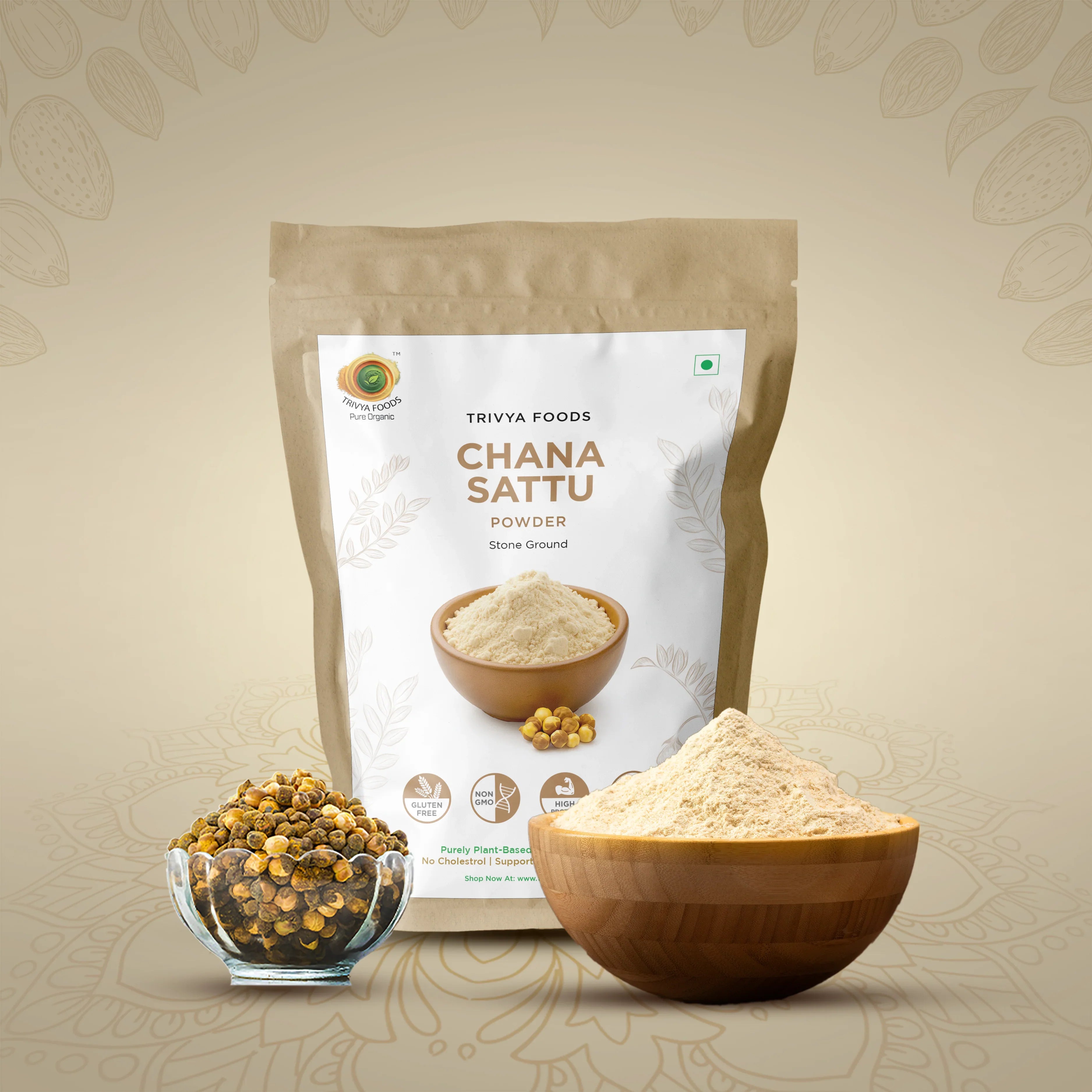Trivya Foods Chana Sattu Powder - 400gm