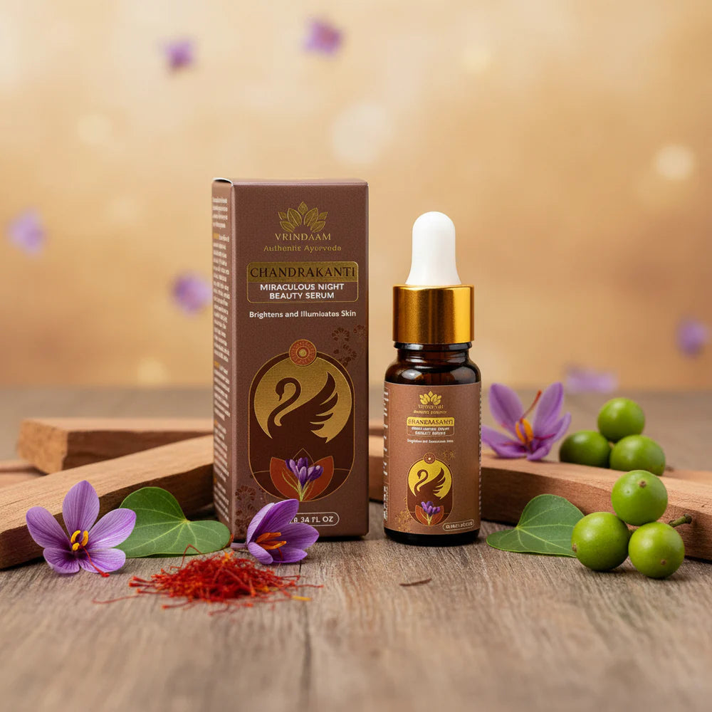 Vrindaam Chandrakanti Ayurvedic Miraculous Night Beauty Serum - 10ml