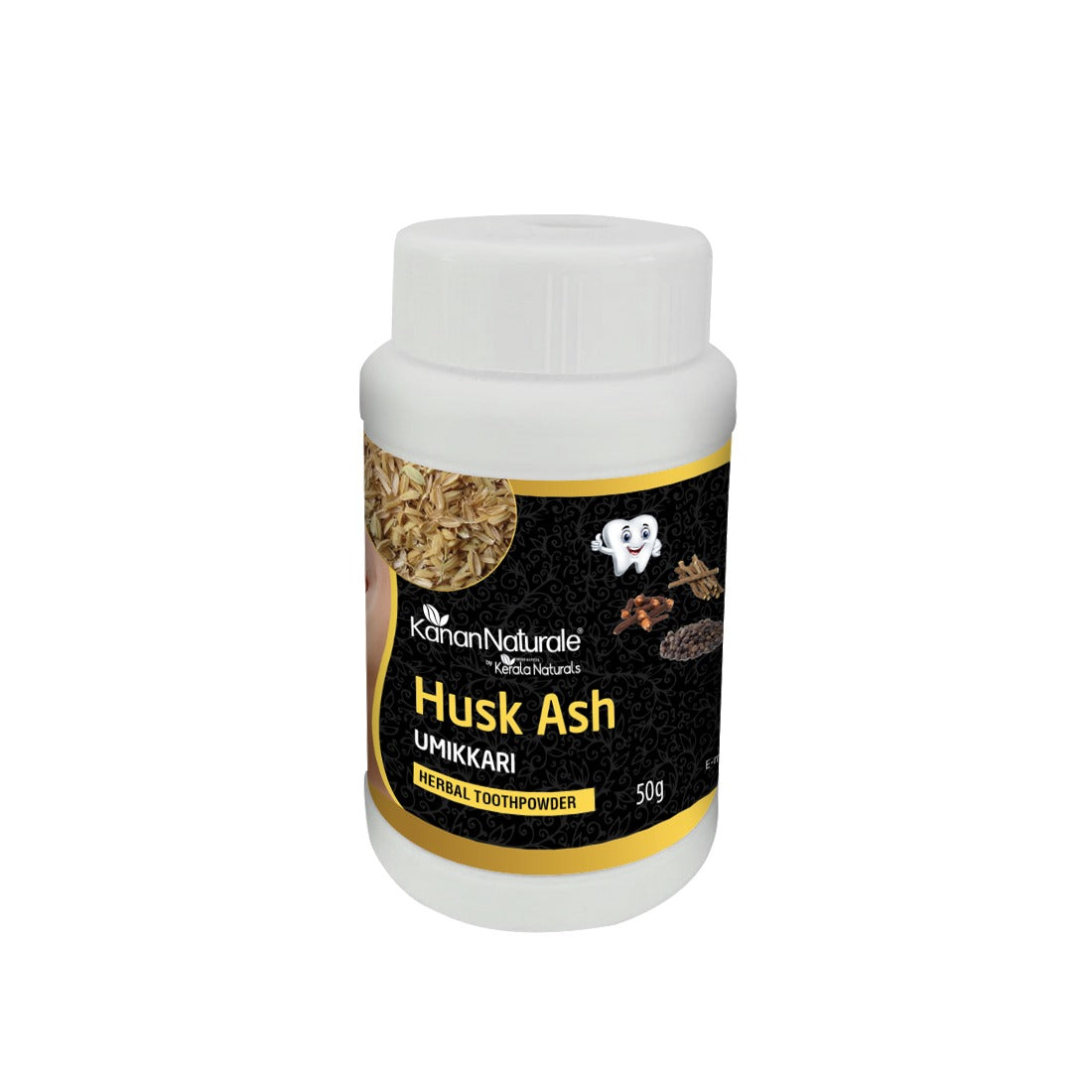 Kerala Naturals Husk Ash Herbal Tooth Powder (50g)