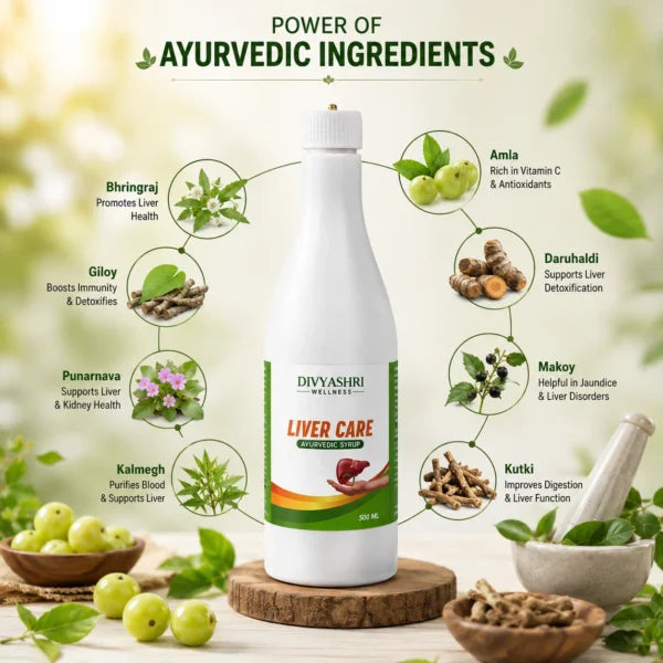 Divyashri Wellness Liver Care Ayurvedic Syrup – Natural Liver Detox & Health Tonic | 500ML