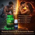 Cipzer Viagreen 60 Capsules + Viagra Tila 5 ML Combo | Powerful Stamina, Energy & Performance Booster | Long-Lasting Vitality & Men Wellness Support